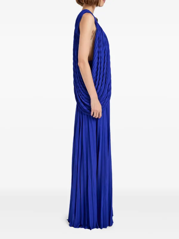 Proenza Schouler Pleated Embellished Maxi Party Dress | Blue | FARFETCH Proenza Schouler Pleated Embellished Maxi Party Dress | Blue | FARFETCH