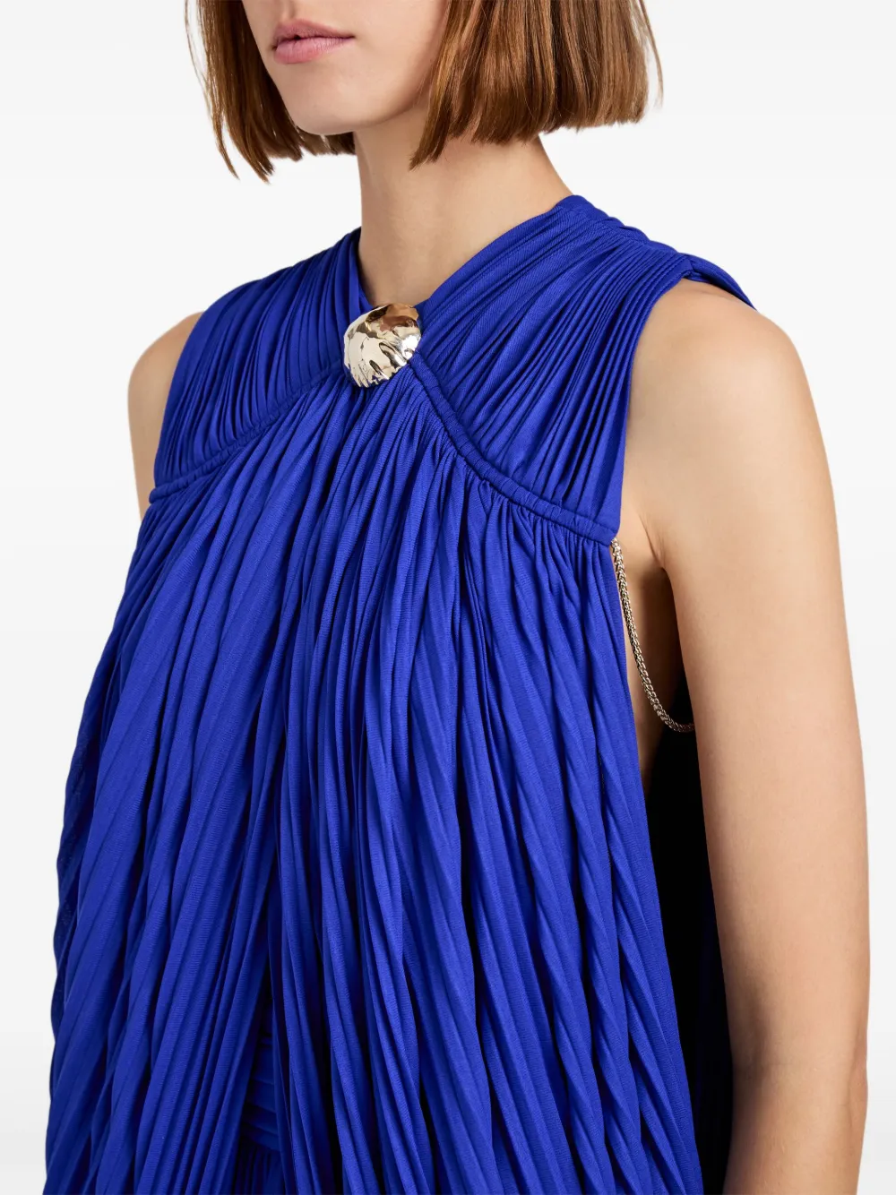 Proenza Schouler Geplooide verfraaide maxi-jurk Blauw