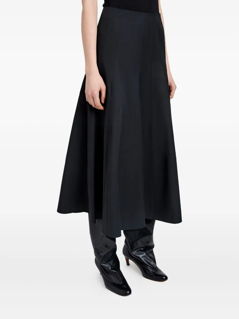 Proenza Schouler White Label Heidi Panelled Flared Skirt In Black