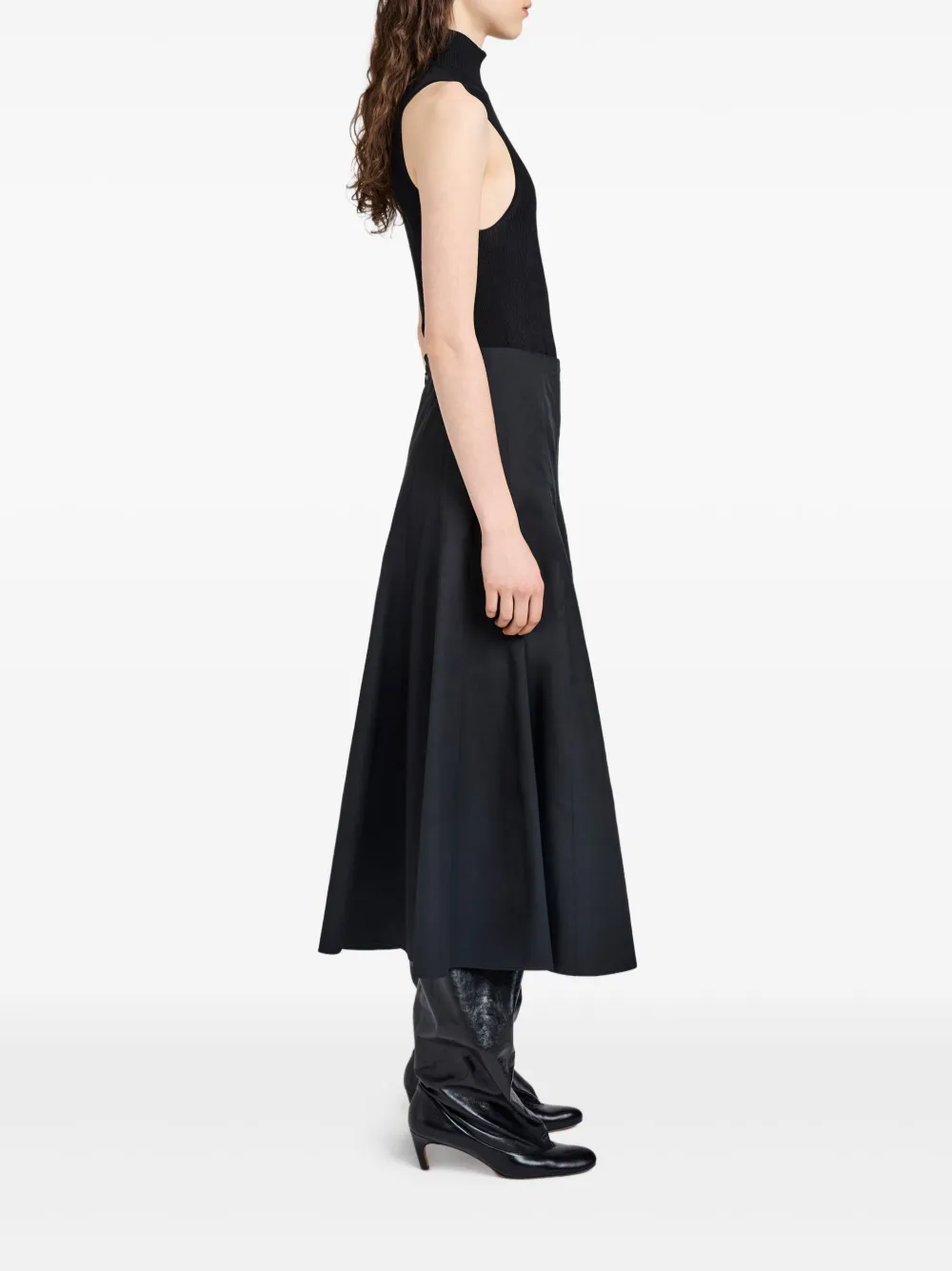 Proenza Schouler White Label Heidi Panelled Flared Skirt In Black