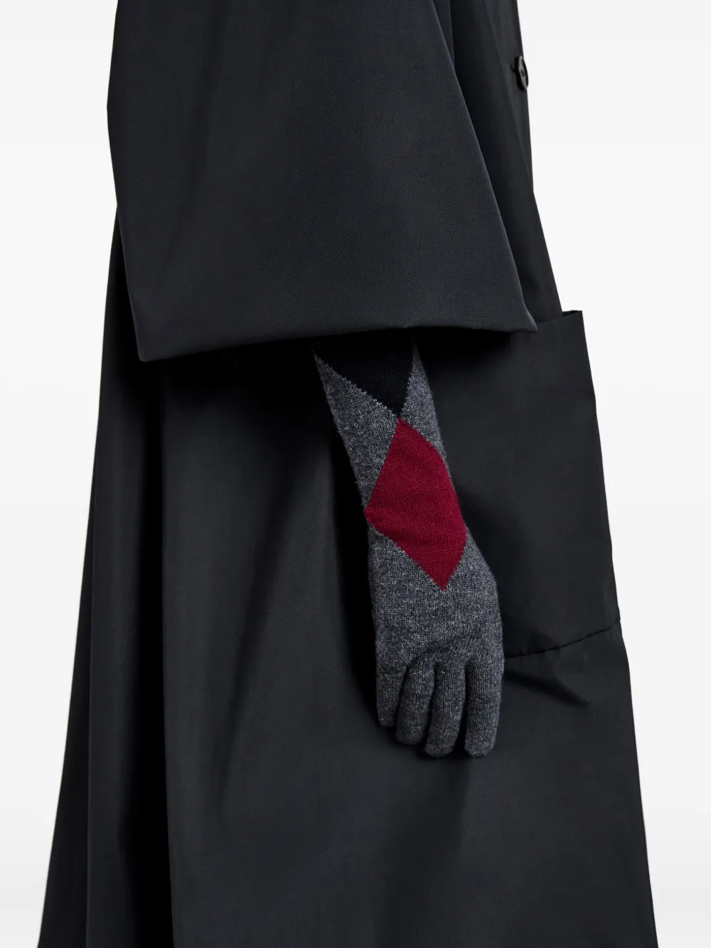 Proenza Schouler Argyle-pattern Long Gloves In Gray