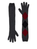 Proenza Schouler argyle-pattern long gloves - Grey