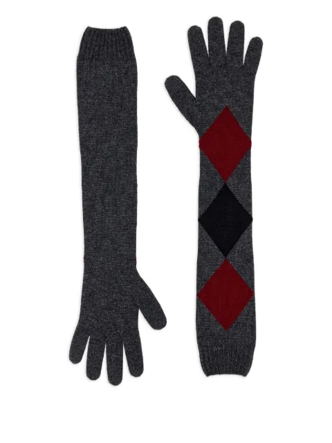 Proenza Schouler argyle-pattern long gloves