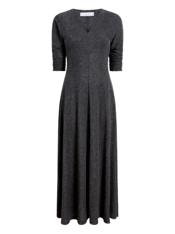 Proenza Schouler White Label Livia V-neck Flared Midi Dress | Grey |  FARFETCH GE