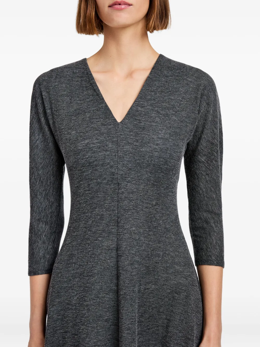 Proenza Schouler White Label Ausgestelltes Livia Midikleid Mit V-ausschnitt In Gray