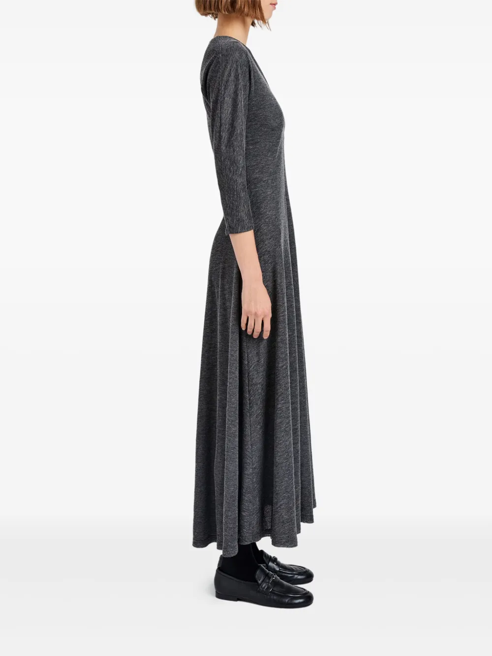 Proenza Schouler White Label Ausgestelltes Livia Midikleid Mit V-ausschnitt In Gray