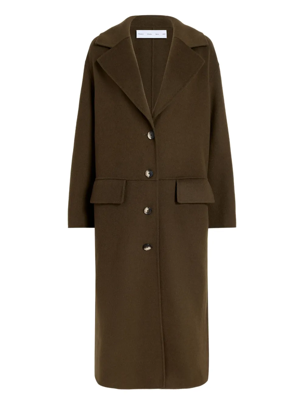 Proenza Schouler White Label Tammy Button-fastening Patch-pocket Coat In Brown