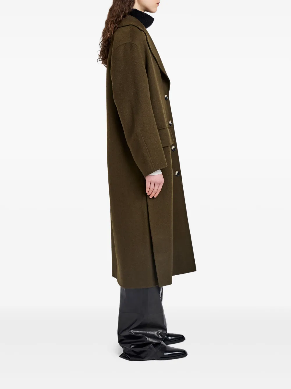 Proenza Schouler White Label Tammy Button-fastening Patch-pocket Coat In Brown