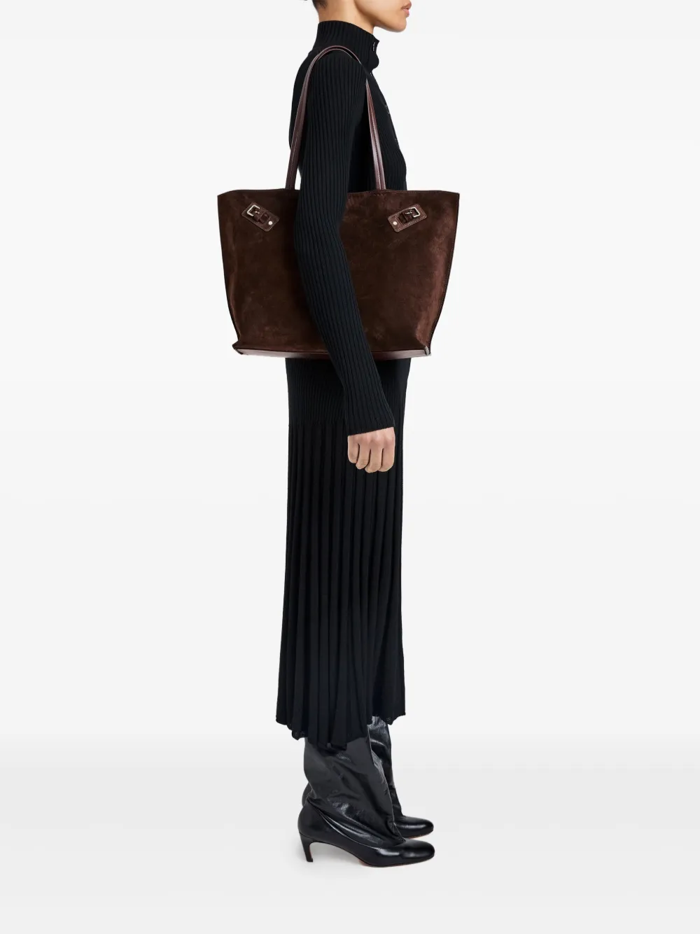 Proenza Schouler Days suède shopper met gespdetail - Bruin
