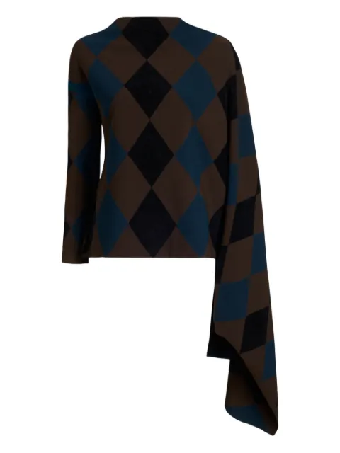 Proenza Schouler diamond-pattern draped top