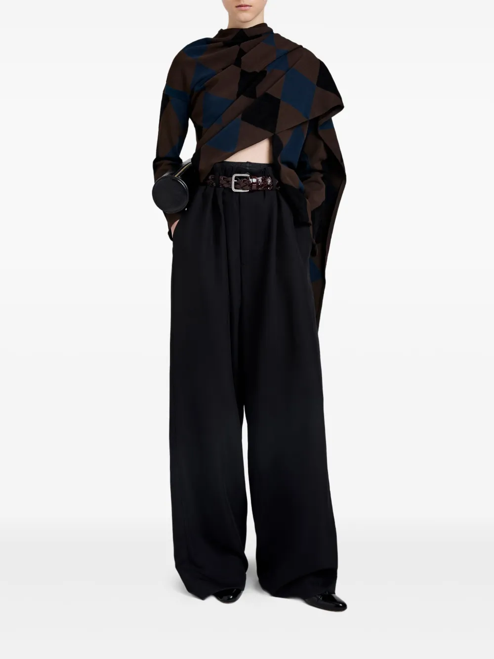 Proenza Schouler Gedrapeerde top met patroon - Bruin