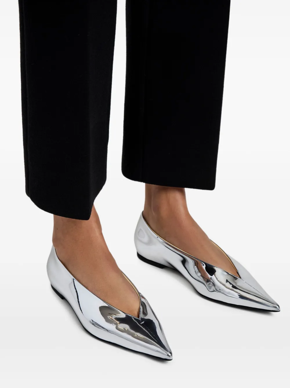 Proenza Schouler Slash Pointed-toe Flat Pumps In Multi