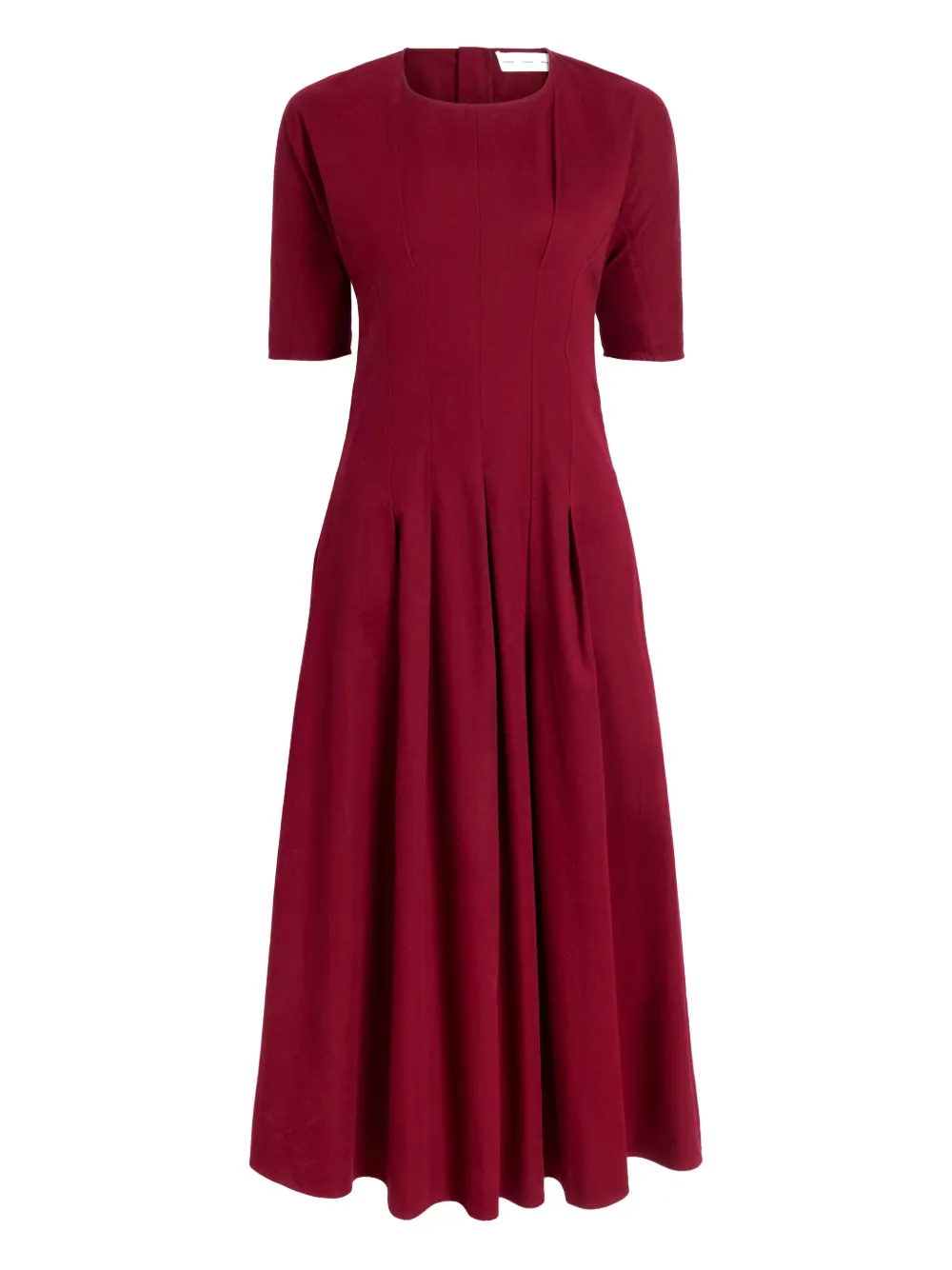 Proenza Schouler White Label Ainsley pleated short-sleeve midi dress | Red | Image 1