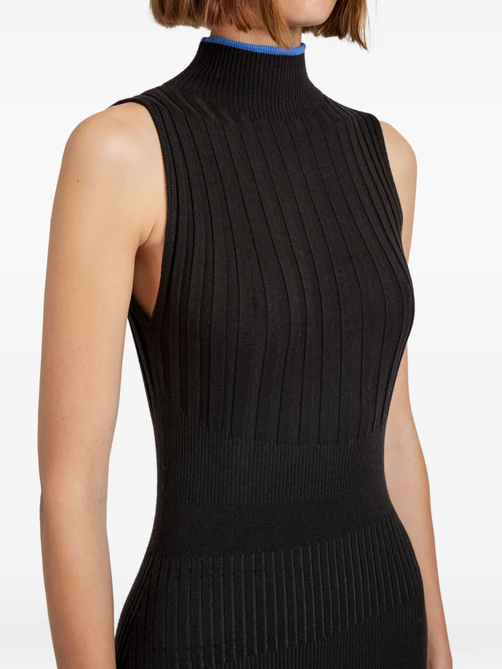 Proenza Schouler White Label Ezme ribgebreide jurk Zwart