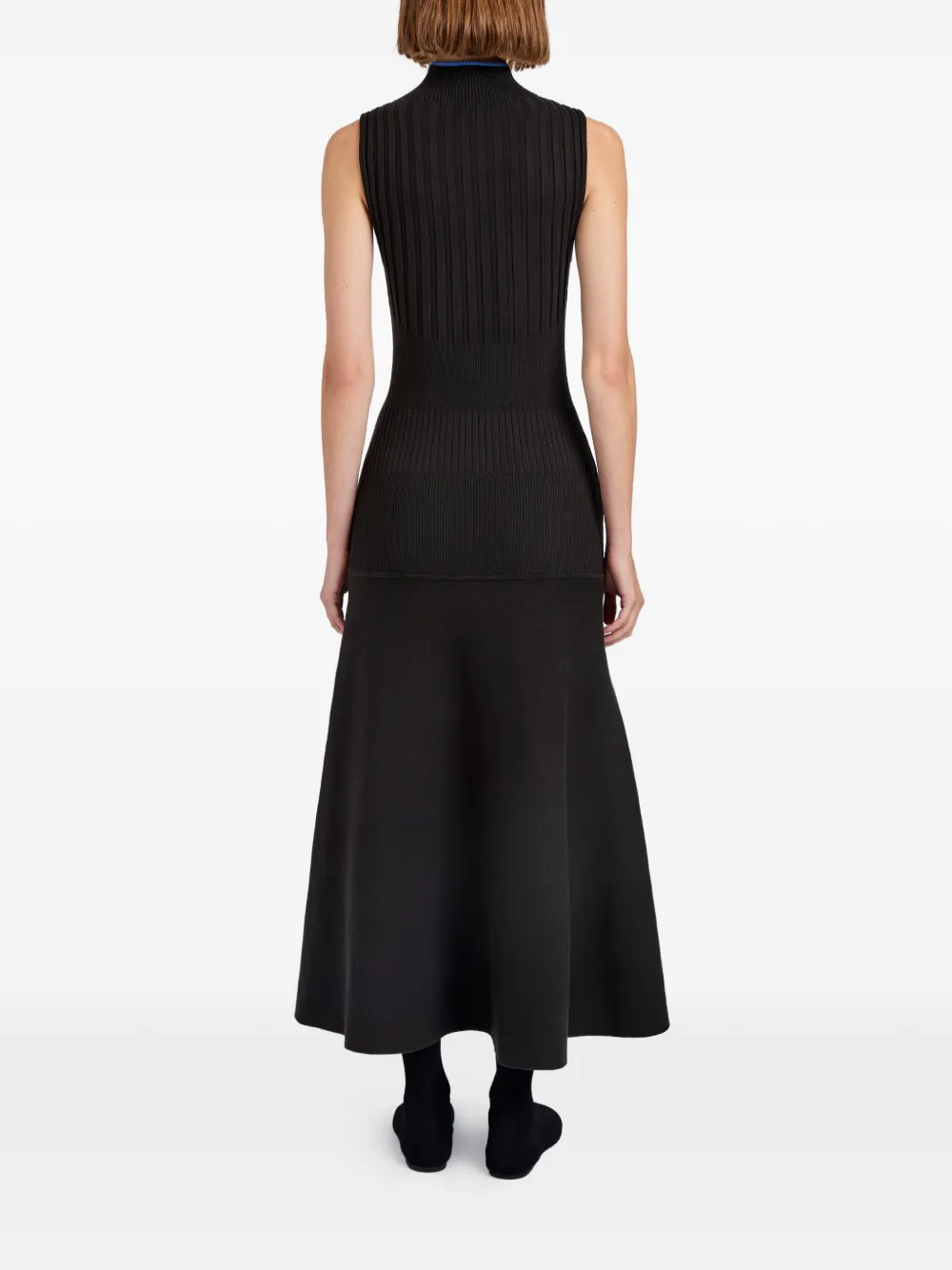 Proenza Schouler White Label Ezme ribgebreide jurk Zwart