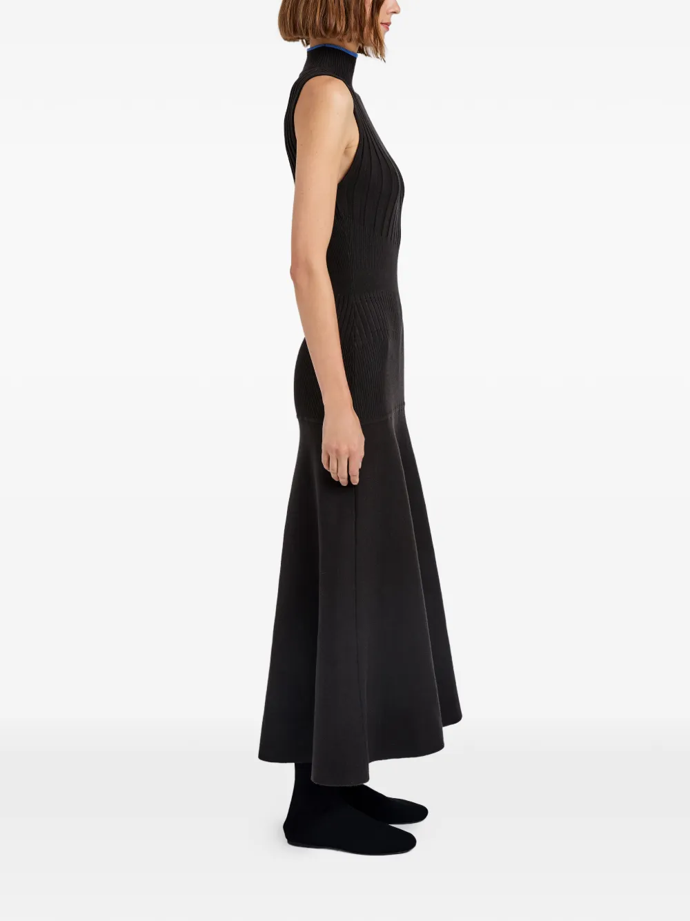 Proenza Schouler White Label Ezme ribgebreide jurk Zwart