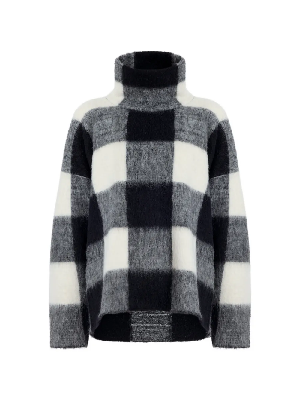 Proenza Schouler Geruite wollen top met hoge hals Zwart