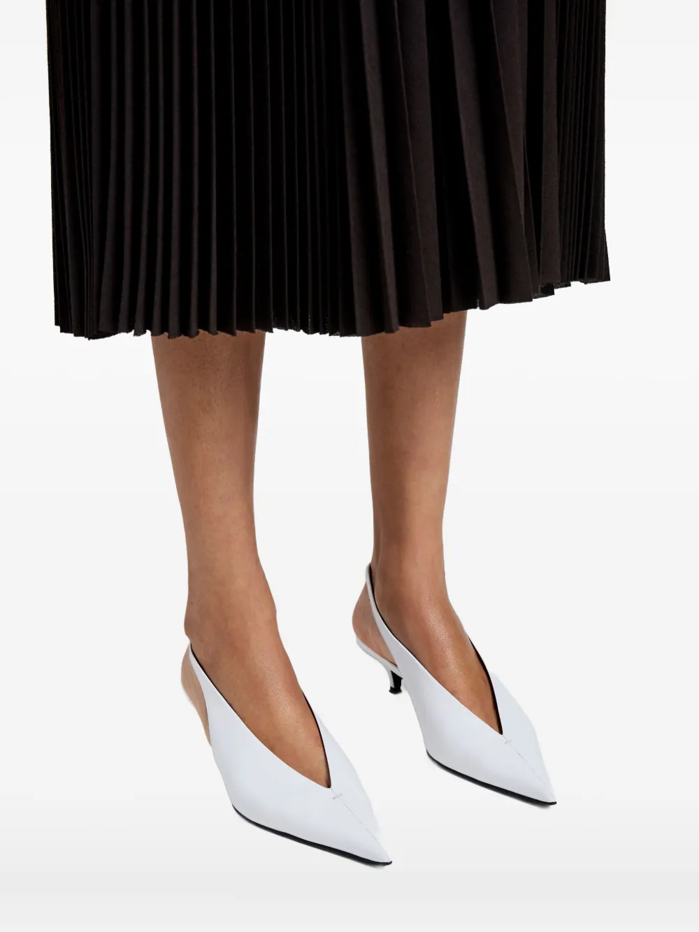Proenza Schouler 40 mm leren pumps met hak Wit