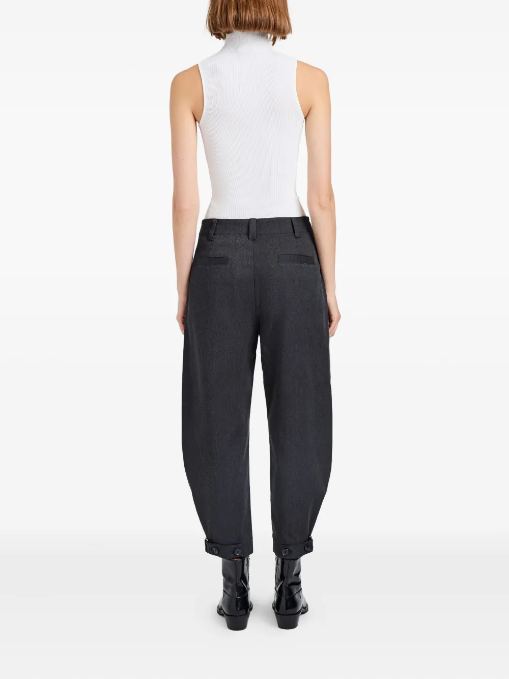 Proenza Schouler White Label Kay Button-fastening Cuffed Trousers In Blue