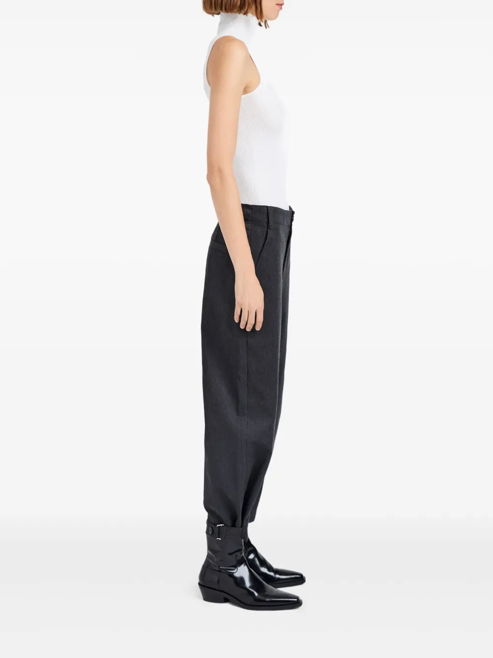 Proenza Schouler White Label Kay Button-fastening Cuffed Trousers In Blue