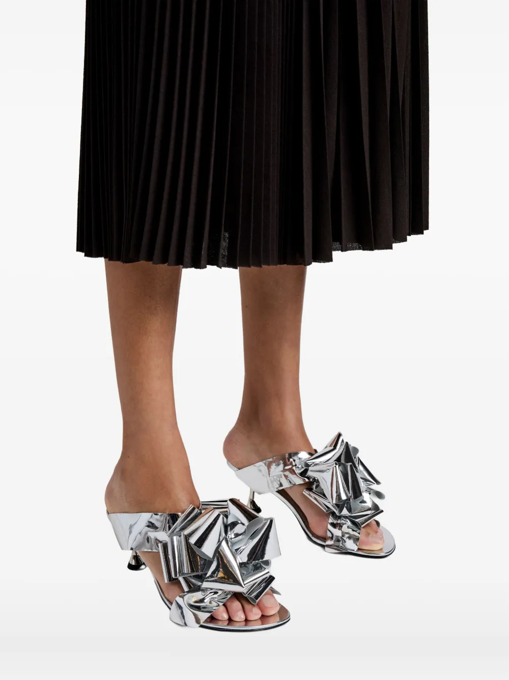 Proenza Schouler 60mm bow-embellishment heeled sandals Zilver