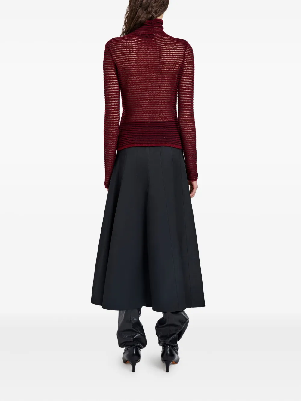Proenza Schouler White Label Hailey Stripe Roll Neck Sweater In Brown