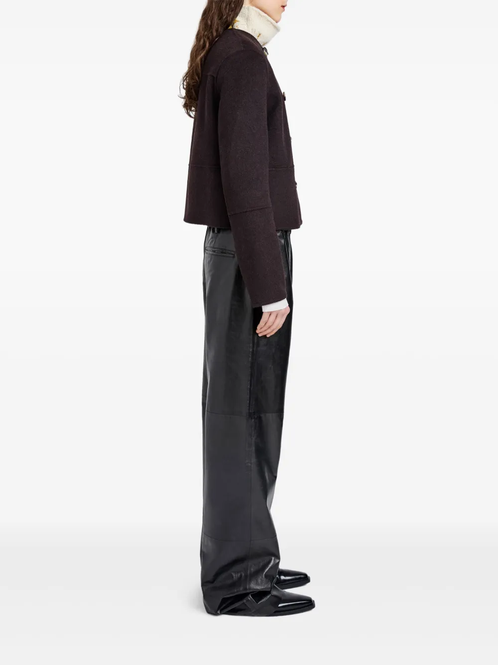 Proenza Schouler White Label Courtney Double-faced Wool-cashmere Jacket In Brown