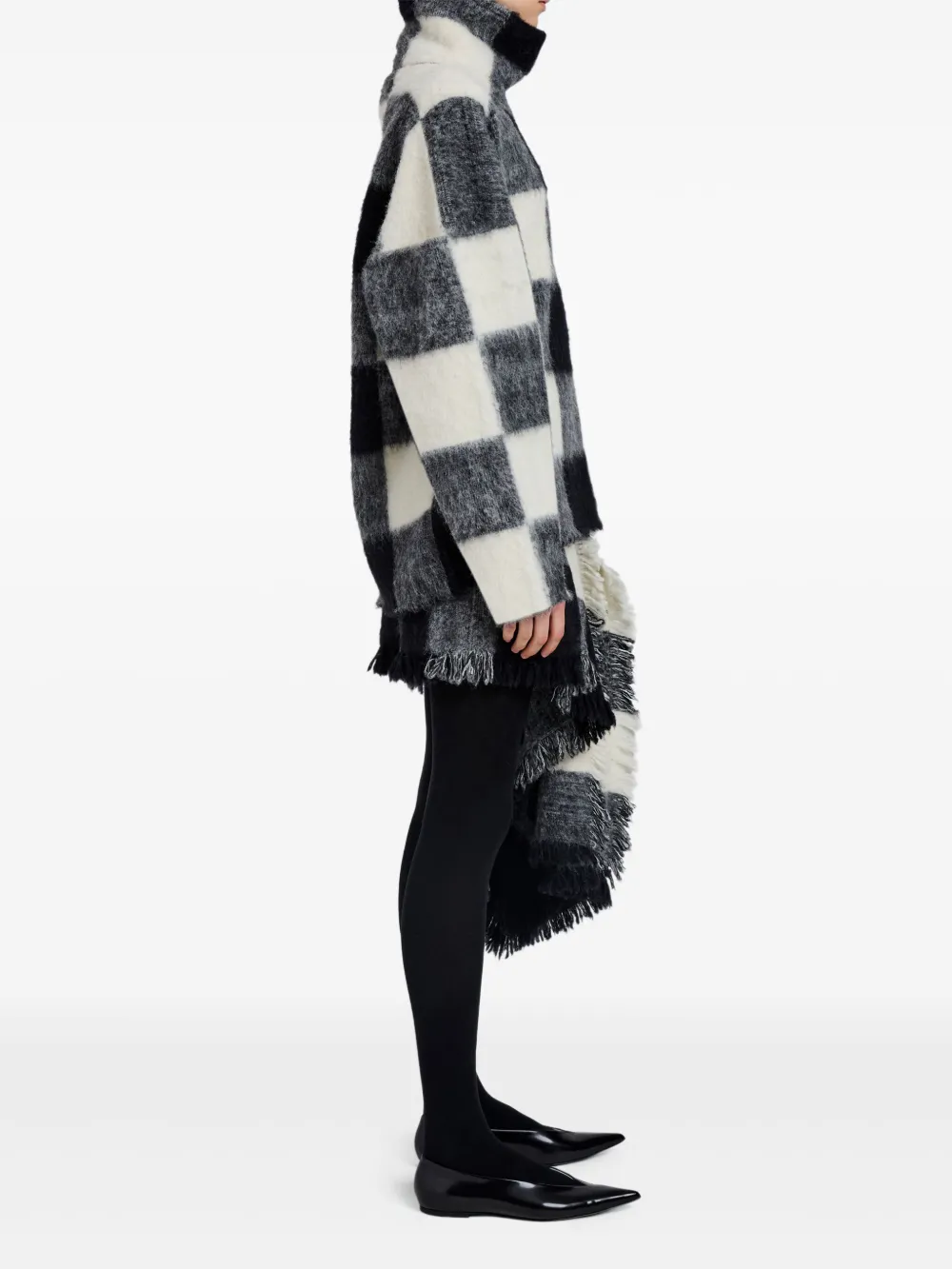 Proenza Schouler Kai Skirt In Brushed Glenplaid Knit Black Multi In Black