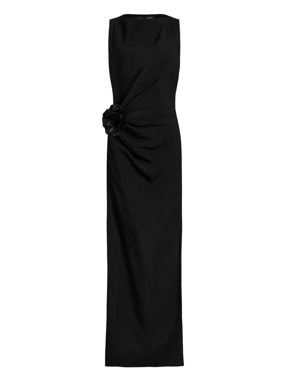 Proenza Schouler flower-embellished draped dress | Black | Image 1
