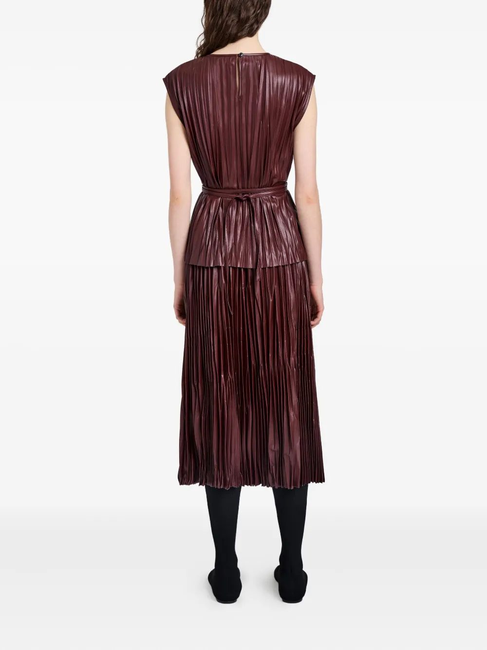 Proenza Schouler White Label Lyra Top In Lw Faux Leather In Red