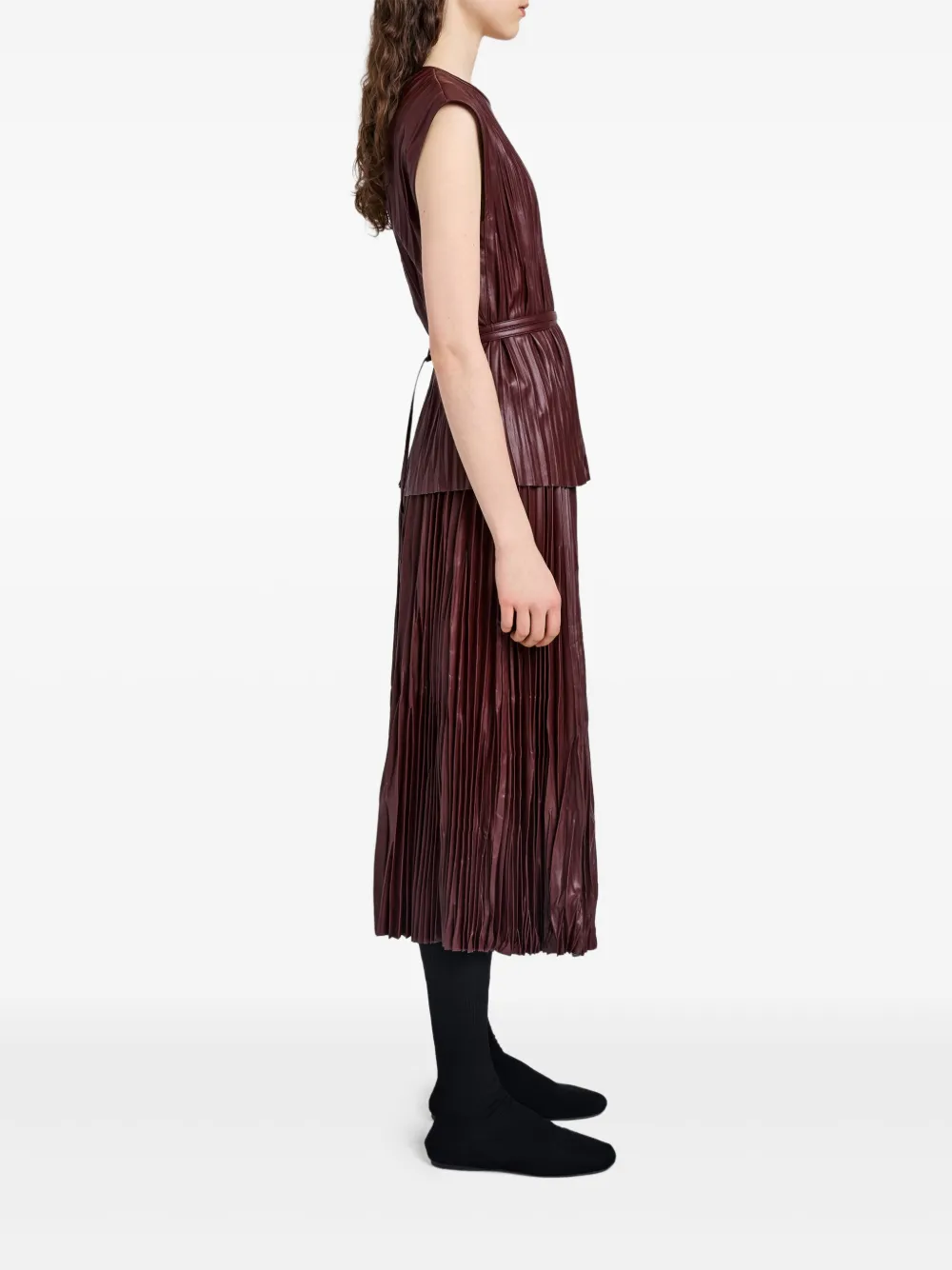Proenza Schouler White Label Lyra Top In Lw Faux Leather In Red