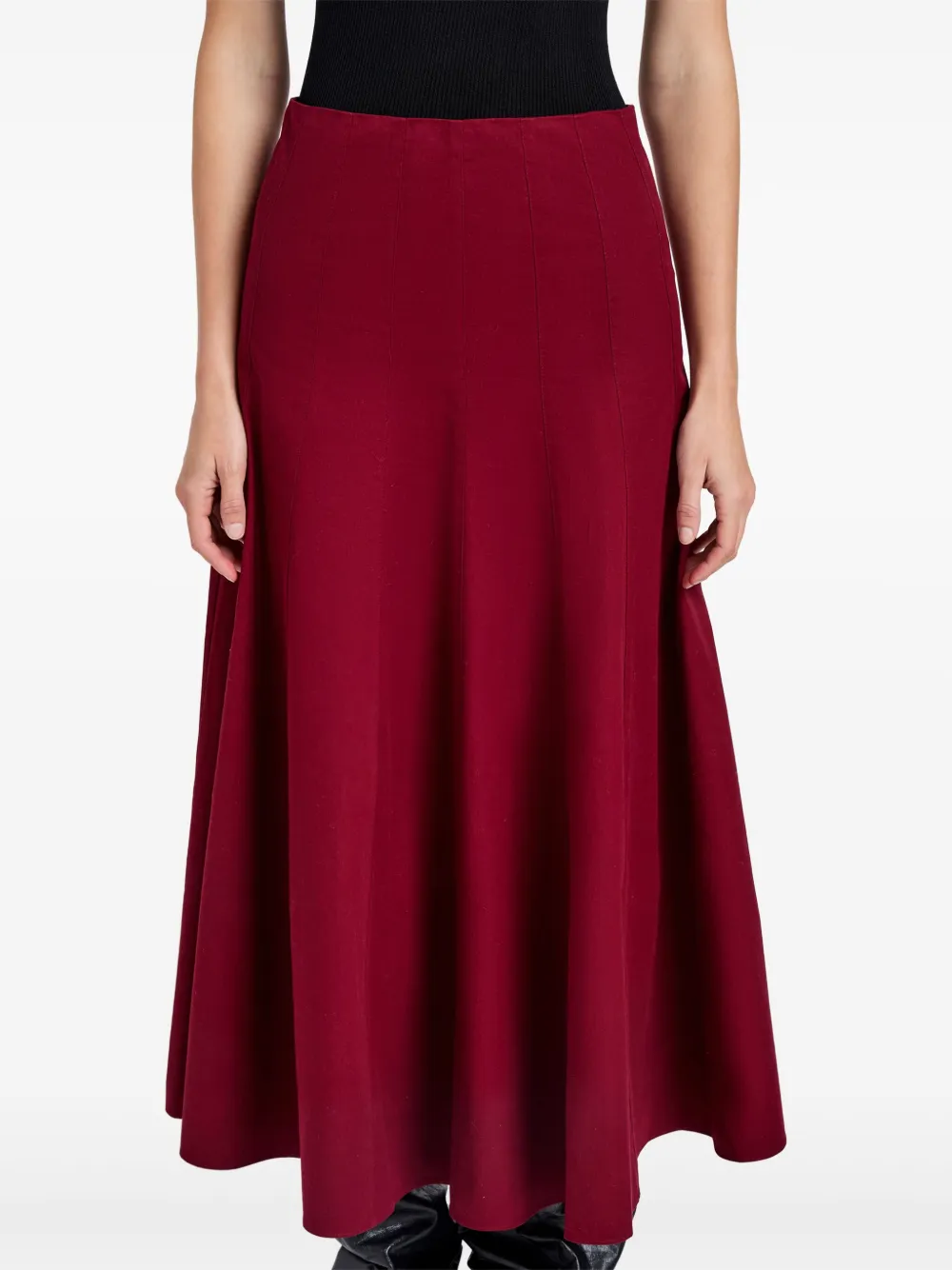 Proenza Schouler White Label Hiedi Panelled Flared Skirt In Red