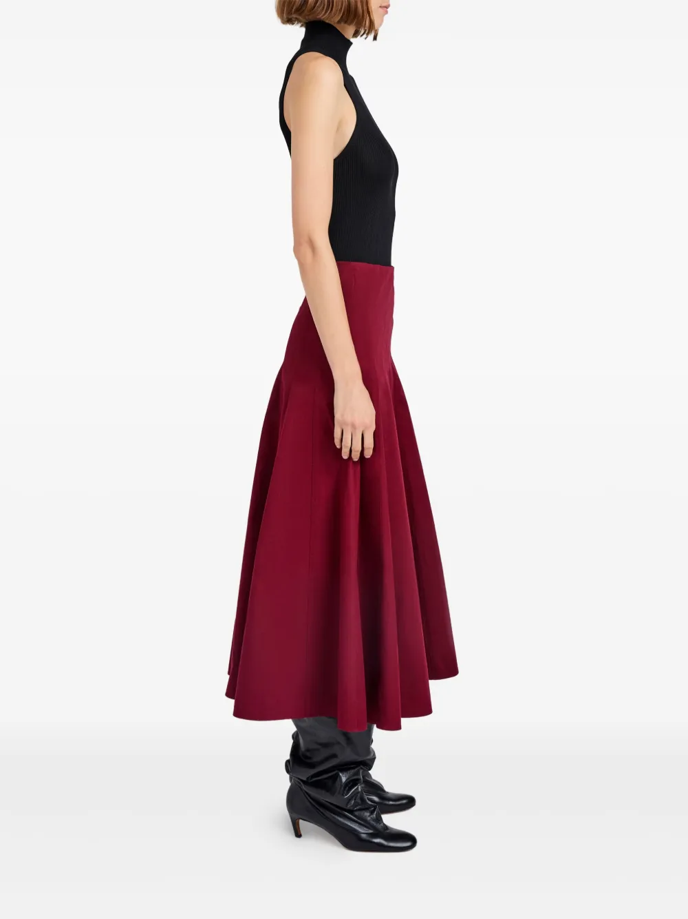 Proenza Schouler White Label Hiedi Panelled Flared Skirt In Red