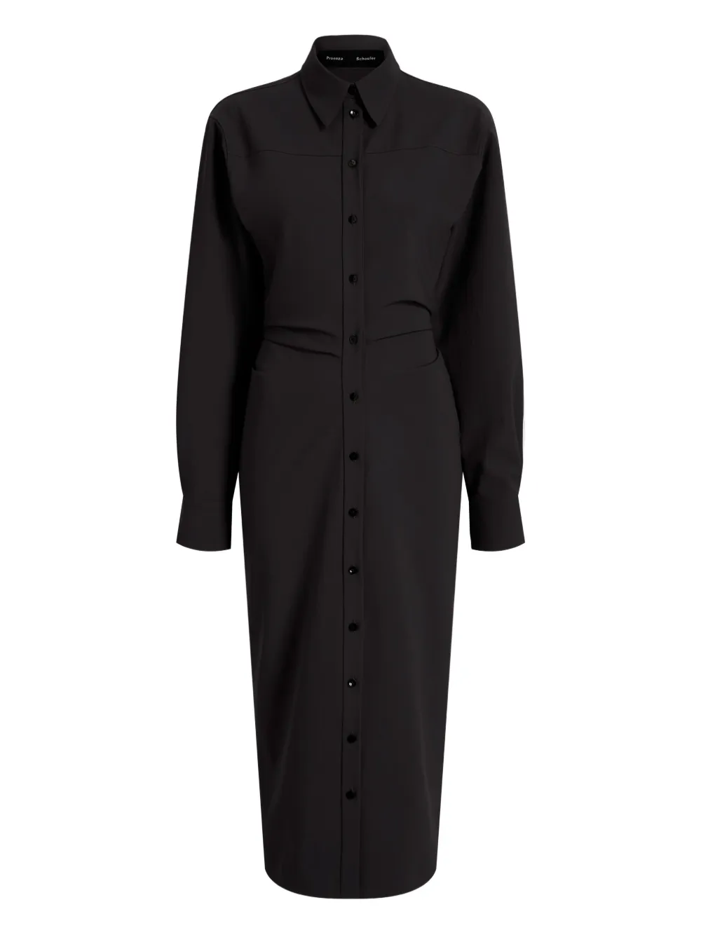 Proenza Schouler buttoned-down cinched shirt midi day dress | Black | Image 1