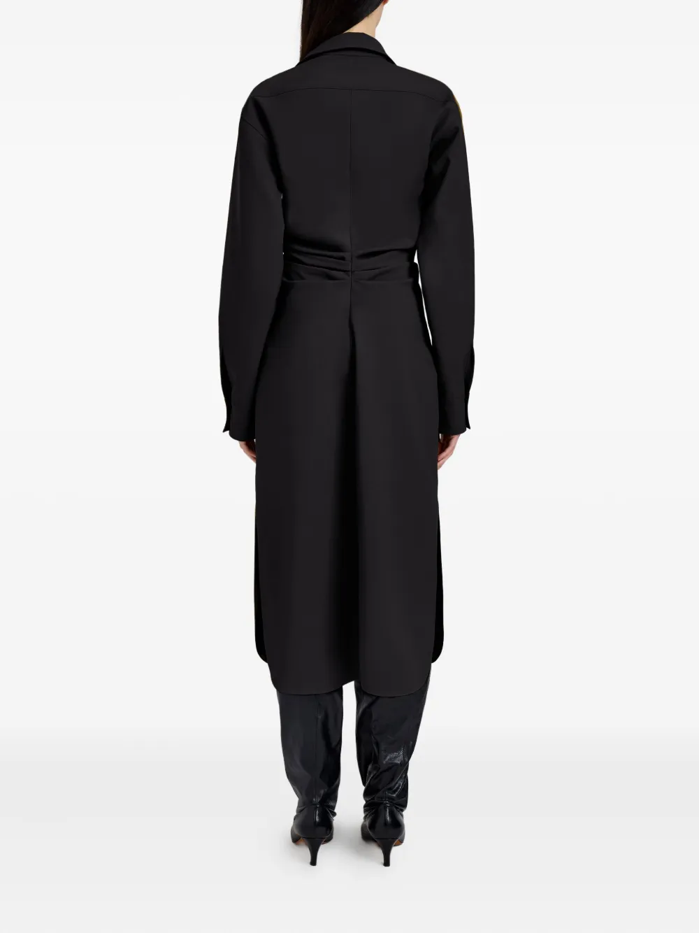 Proenza Schouler Buttoned-down Cinched Shirt Midi Day Dress In Black
