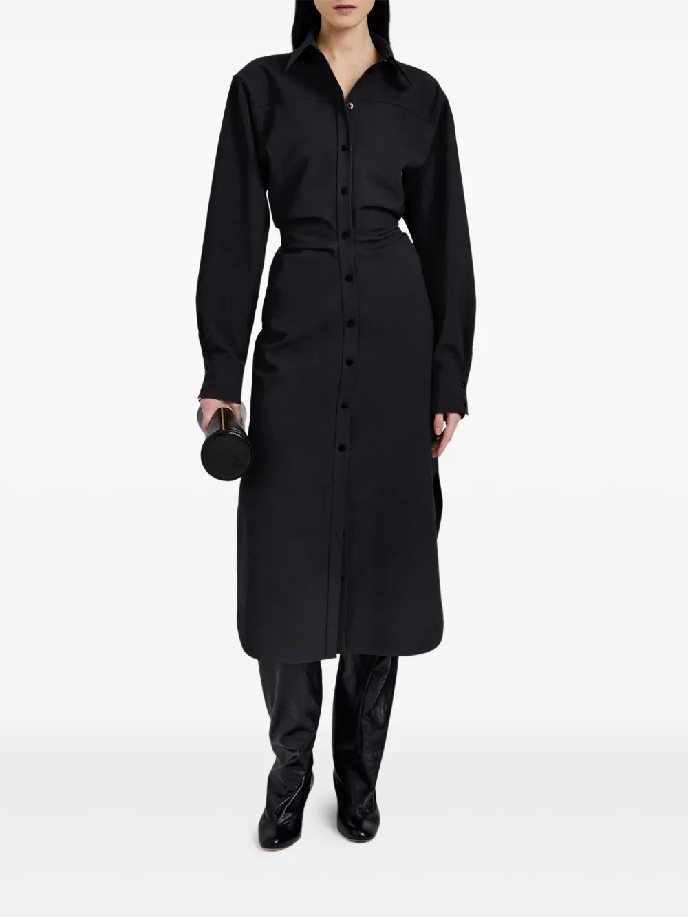 Proenza Schouler buttoned-down cinched shirt midi day dress | Day Dresses | Image 2