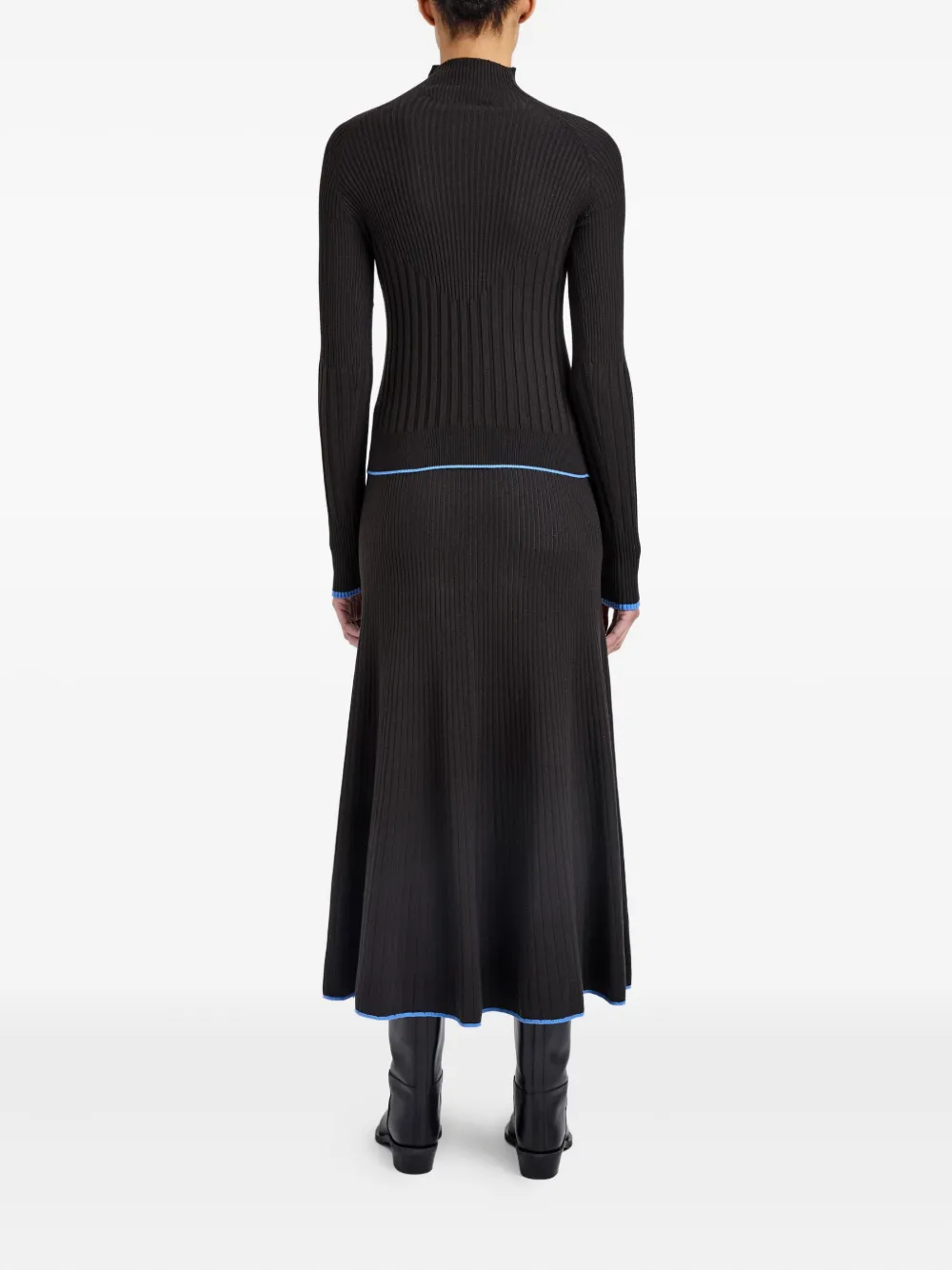 Proenza Schouler White Label Daniella Ribbed Turtleneck Top In Black