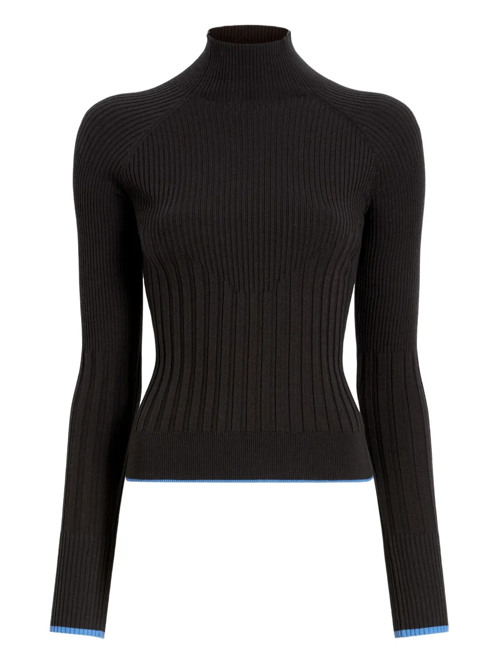 Proenza Schouler White Label Daniella Ribbed Turtleneck Top In Black