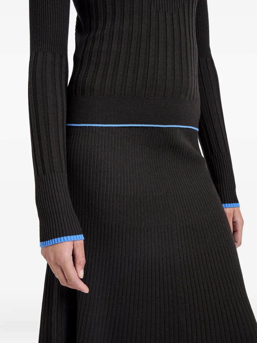 Proenza Schouler White Label Daniella Ribbed Turtleneck Top In Black