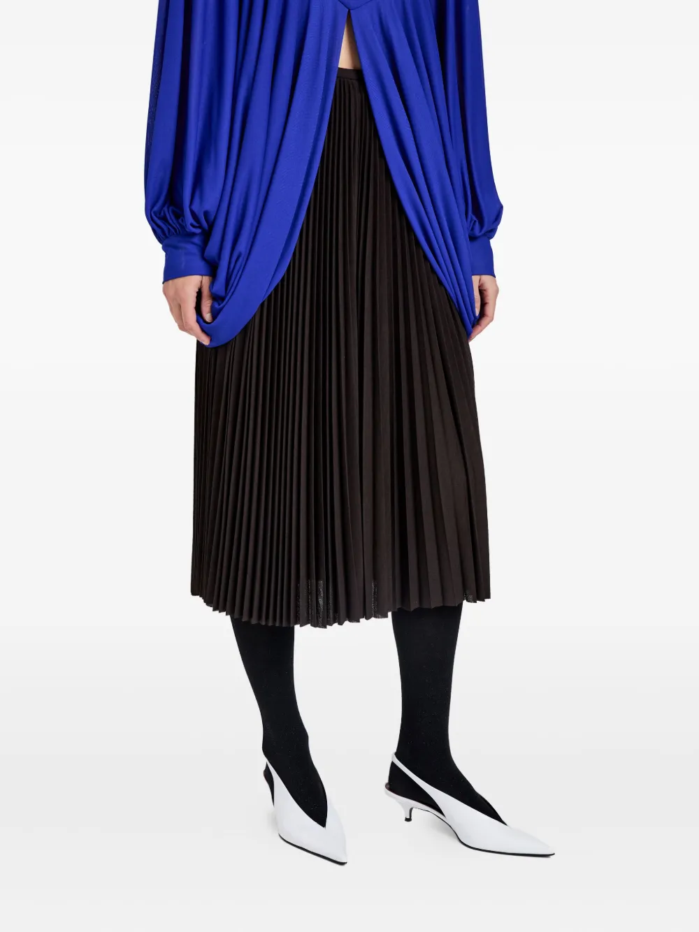 Proenza Schouler Midi-plooirok met rechte tailleband Bruin