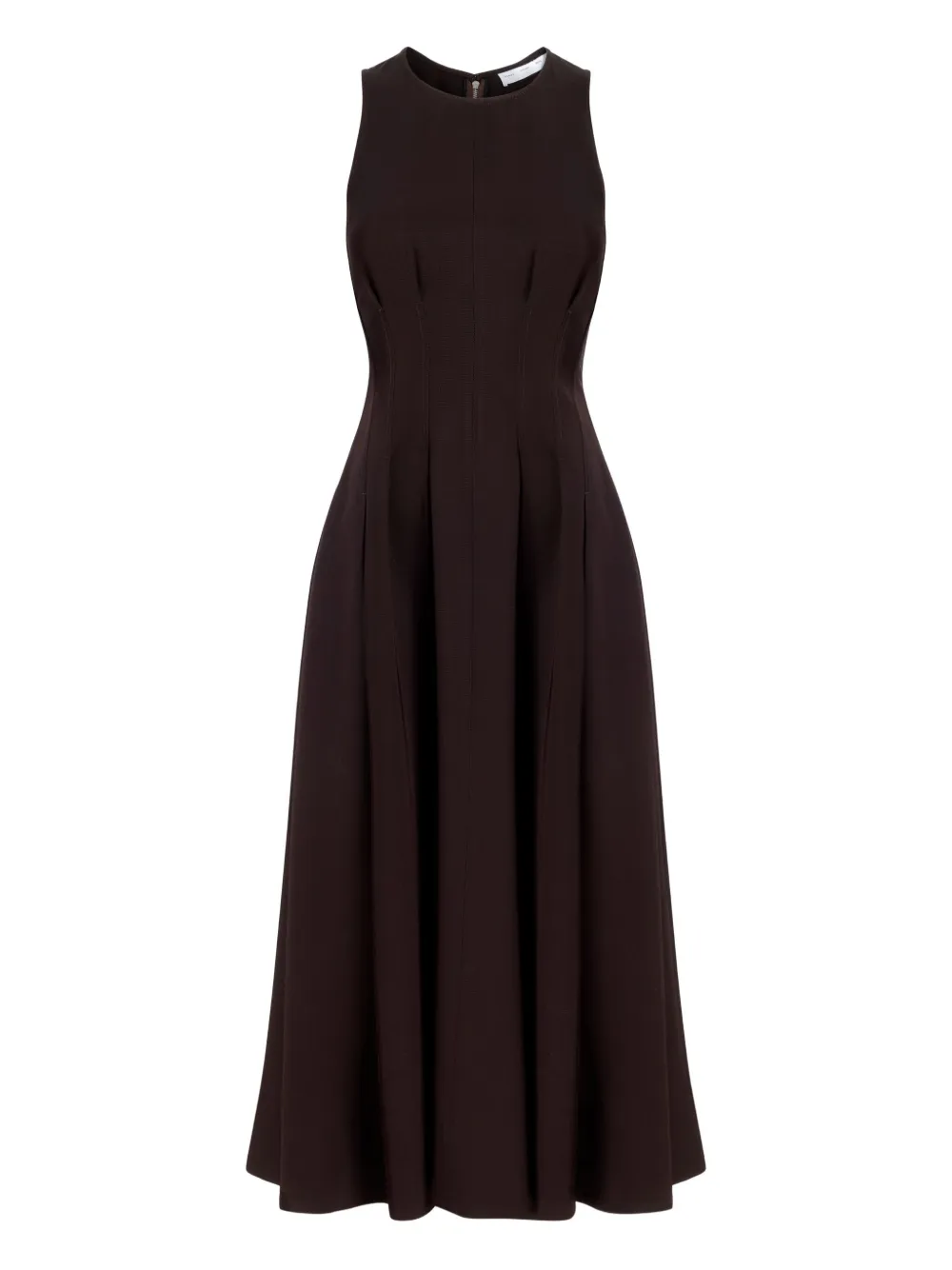 Proenza Schouler White Label Bronwyn pleated fitted-bodice midi dress | Brown | Image 1