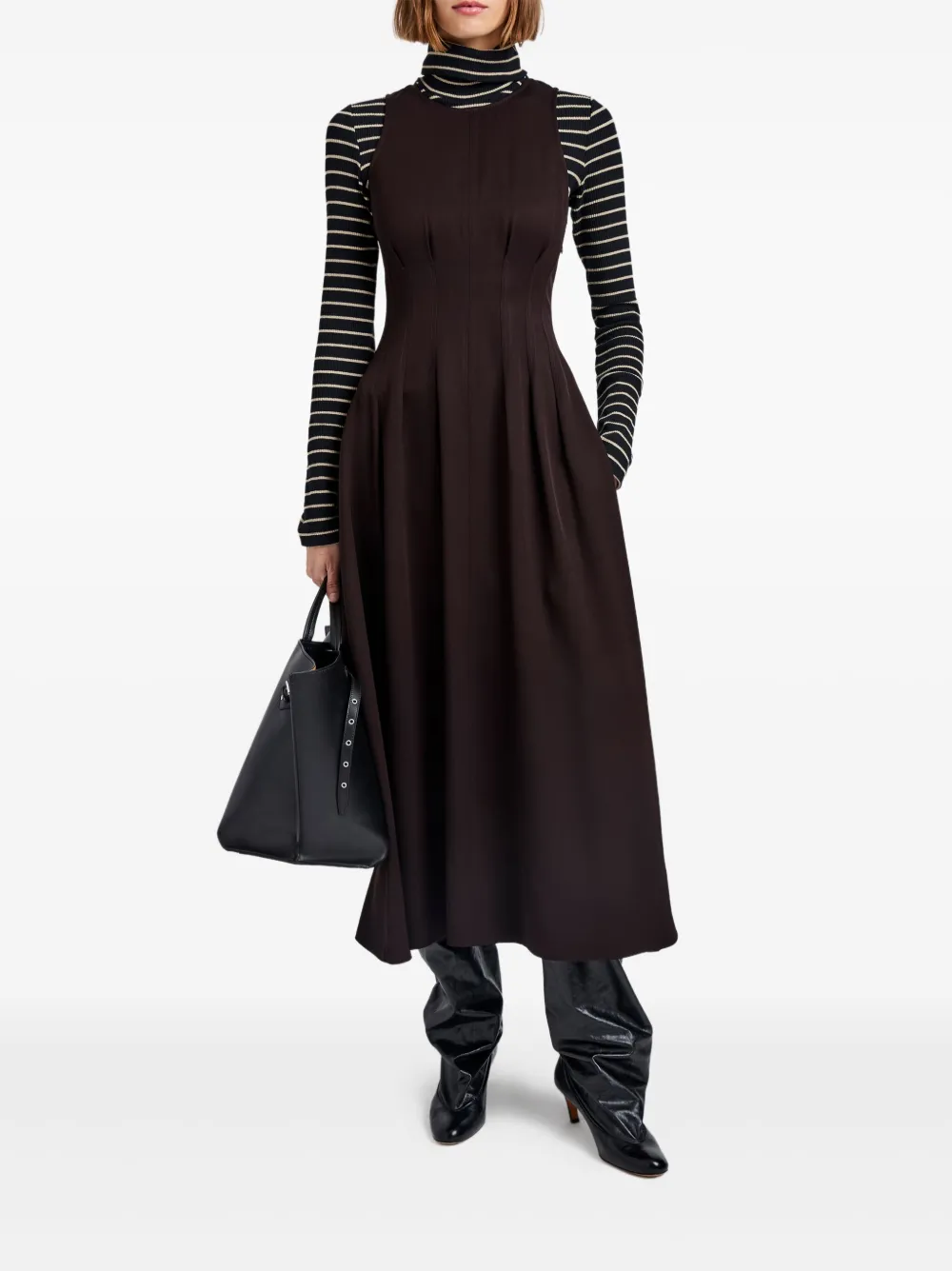 Proenza Schouler White Label Bronwyn pleated fitted-bodice midi dress | Day Dresses | Image 2