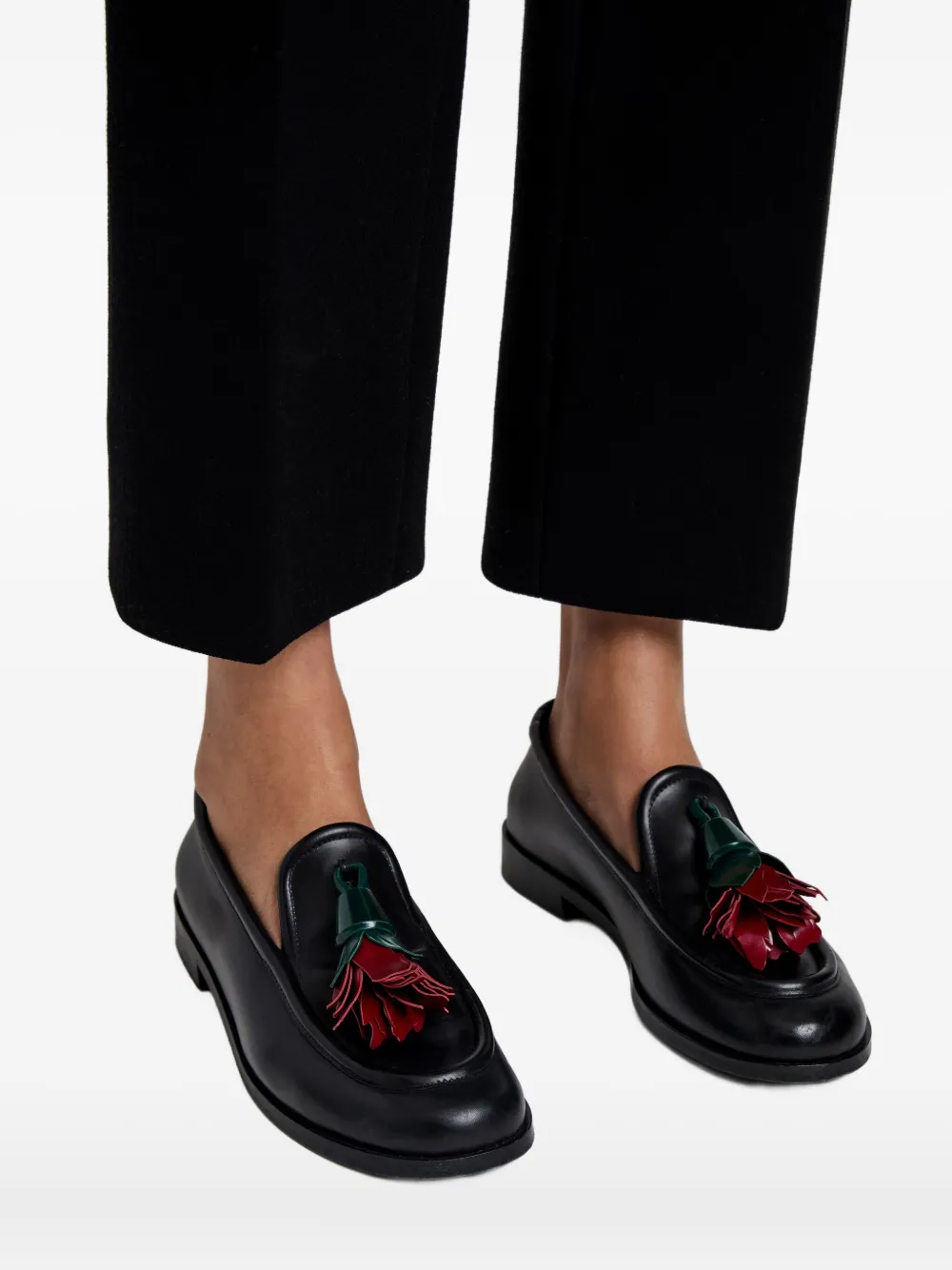 Proenza Schouler Loafers verfraaid met bloemen Zwart