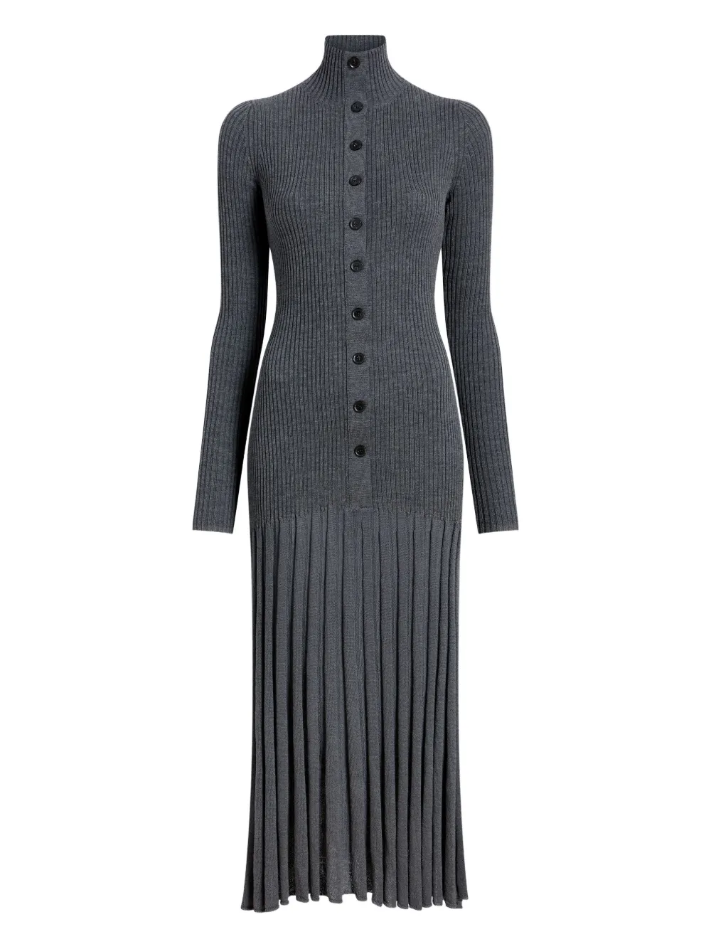 Proenza Schouler ribbed pleated midi day dress | Grey | Image 1