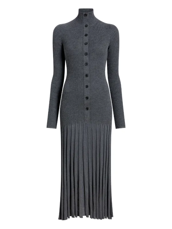 Proenza Schouler Women's Jada Ribbed Merino Maxi Dress - Grey Melange - Size XL