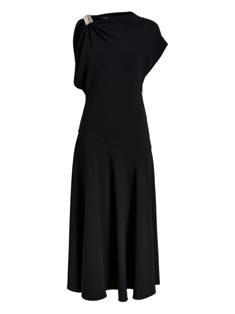 Proenza Schouler draped one-shoulder midi party dress | Black | Image 1