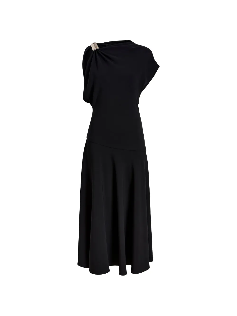 Proenza Schouler draped one-shoulder midi party dress - Nero