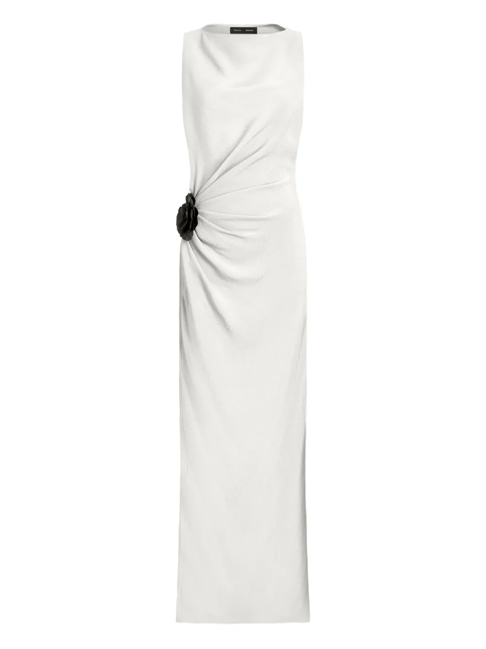 Proenza Schouler rose-embellished draped maxi evening dress | White | Image 1