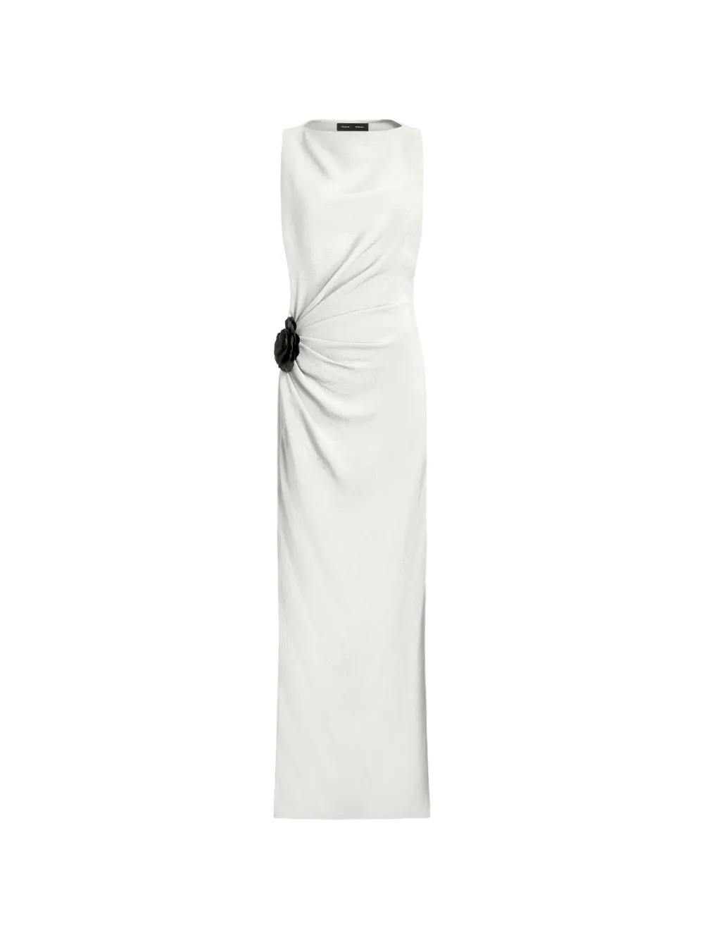 Proenza Schouler rose-embellished draped maxi evening dress