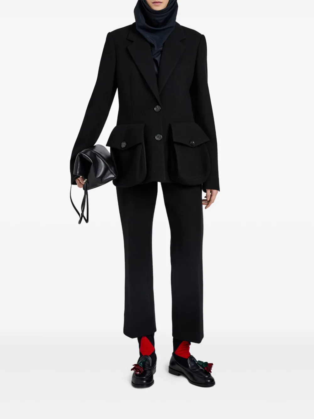 Proenza Schouler Pantalon met riemlussen - Zwart